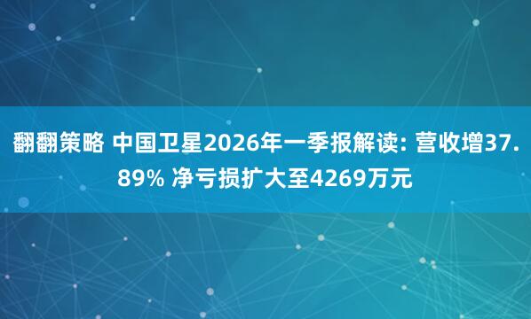翻翻策略 中国卫星2026年一季报解读: 营收增37.89% 净亏损扩大至4269万元